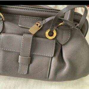 Vintage Loro Piana Taupe Leather Handbag Shoulder Bag Purse